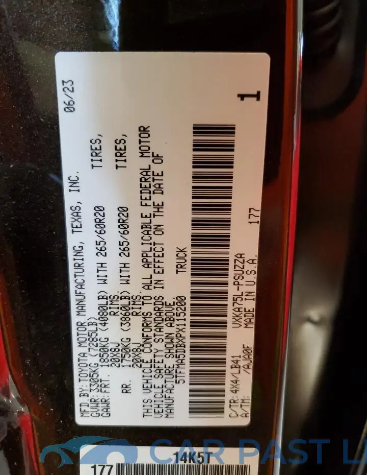 5TFMA5DBXPX115200# 12
