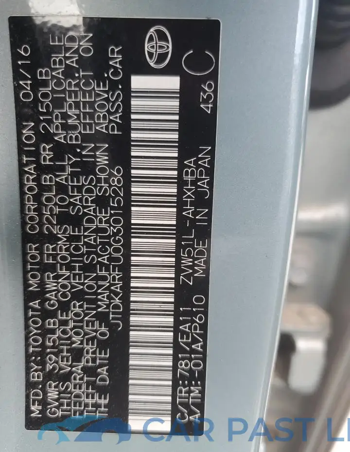 JTDKARFU0G3015286# 13