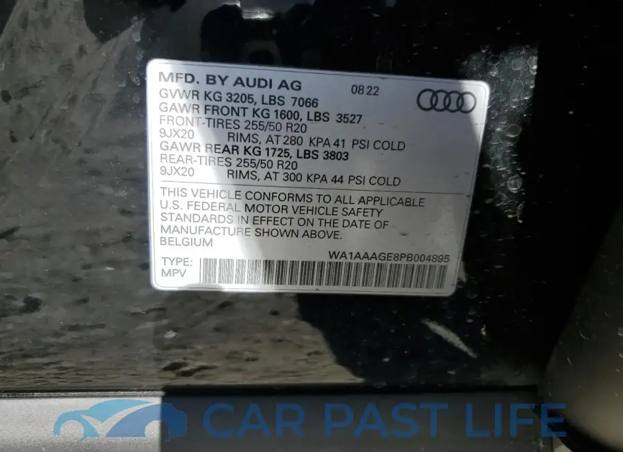 WA1AAAGE8PB004895# 13