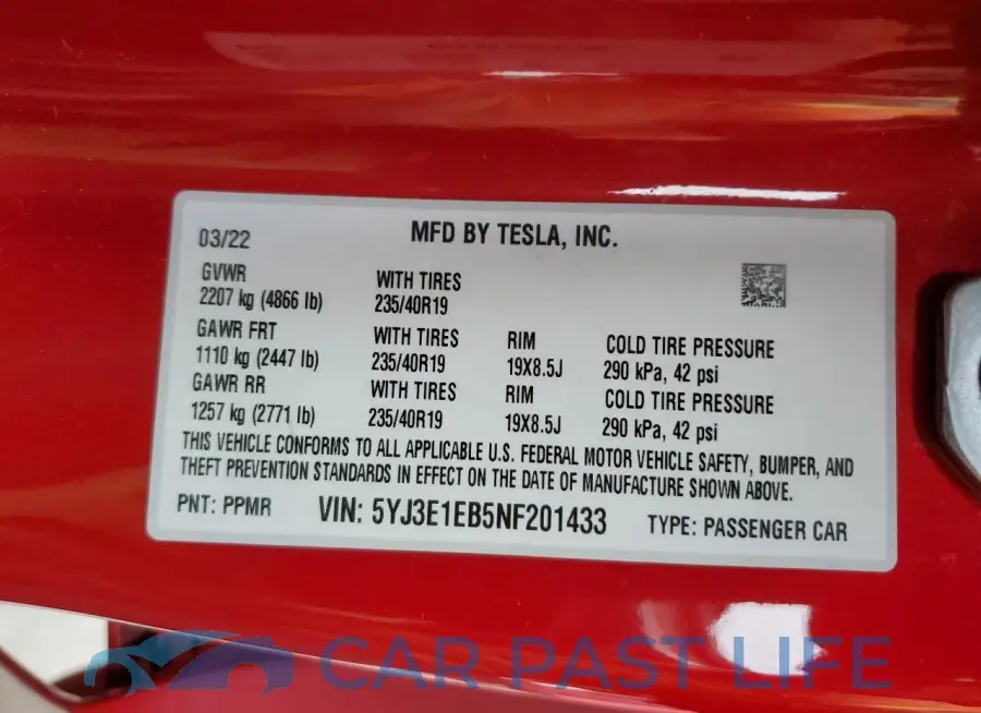 5YJ3E1EB5NF201433# 12