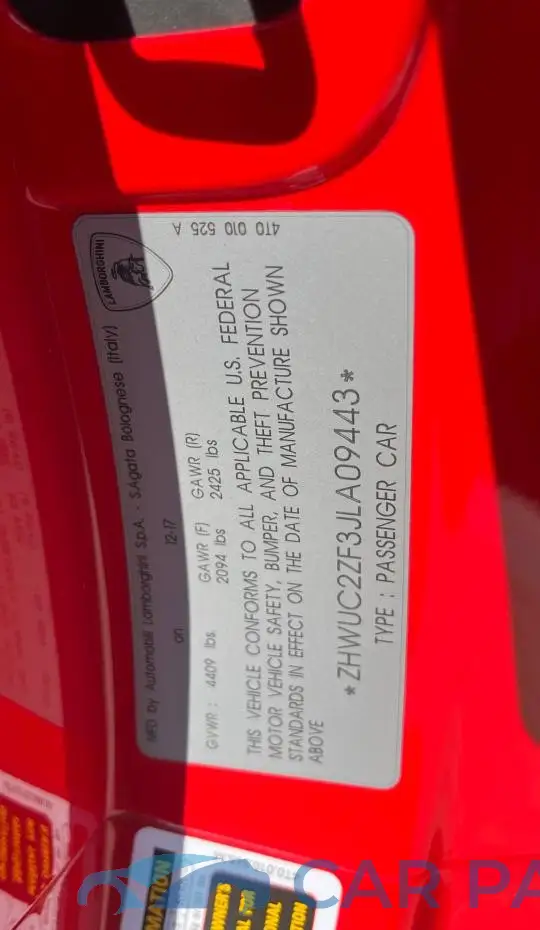 ZHWUC2ZF3JLA09443# 10