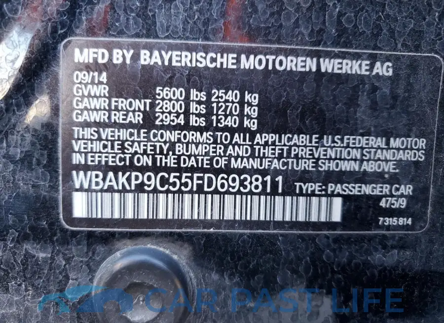 WBAKP9C55FD693811# 12