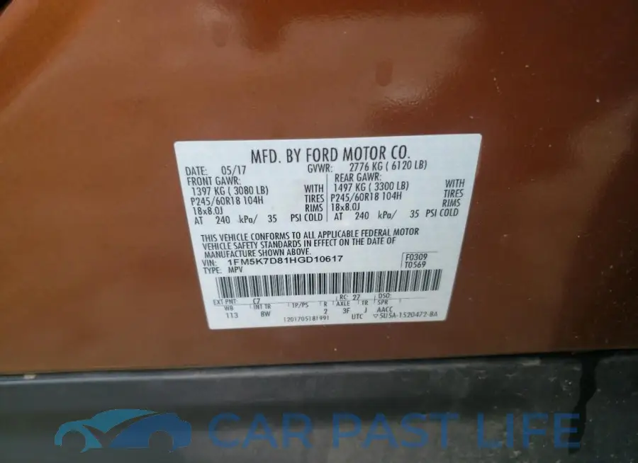 1FM5K7D81HGD10617# 13