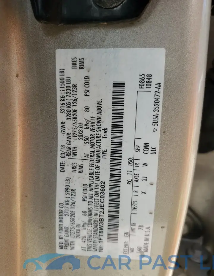 1FT8W3BT2JEC03602# 12