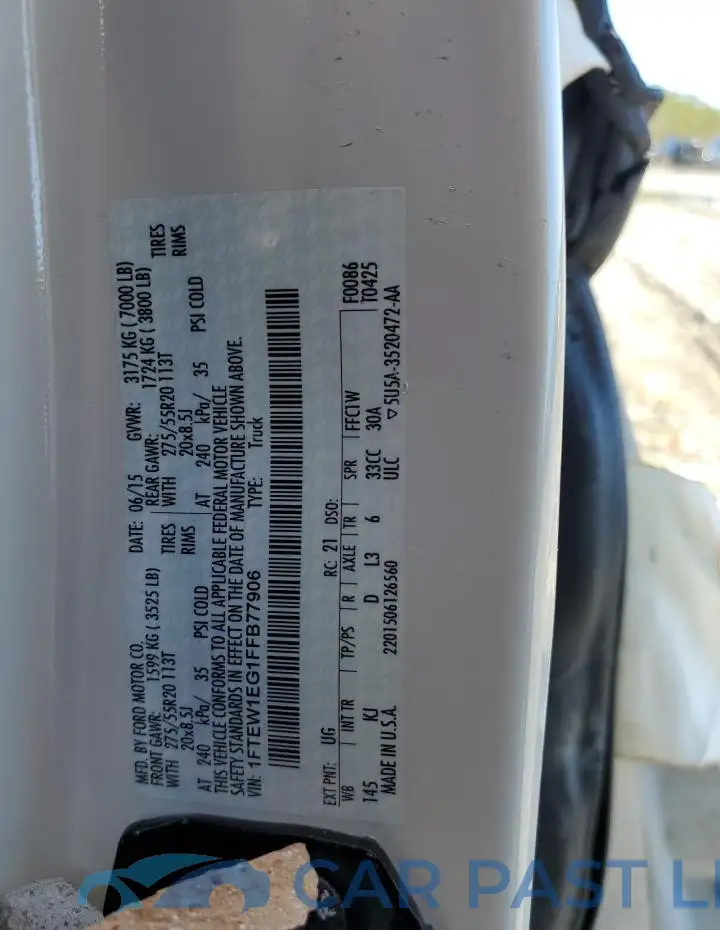 1FTEW1EG1FFB77906# 12