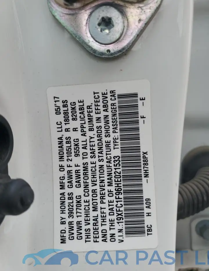 19XFC1F96HE021533# 12
