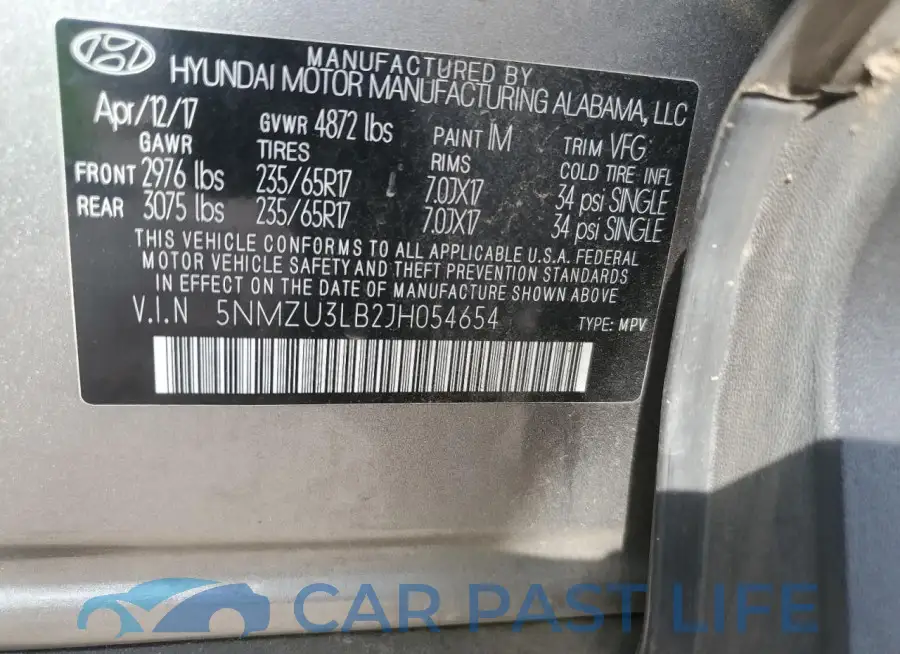 5NMZU3LB2JH054654# 14