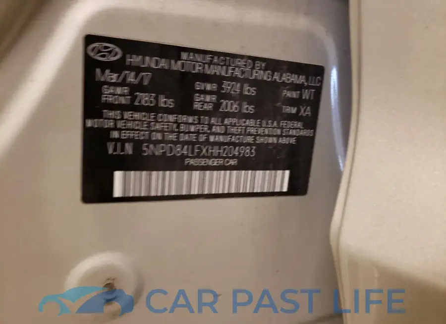 5NPD84LFXHH204983# 12