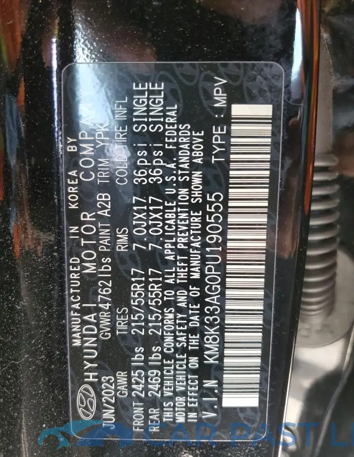 KM8K33AG0PU190555# 12