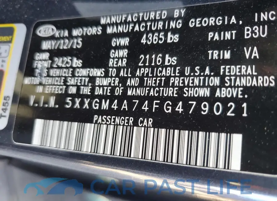 5XXGM4A74FG479021# 12