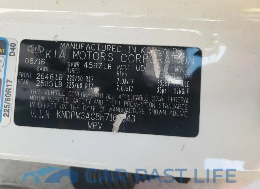 KNDPM3AC8H7169943# 12