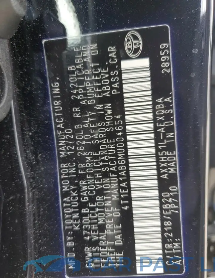 4T1EA1AB6MU004654# 12
