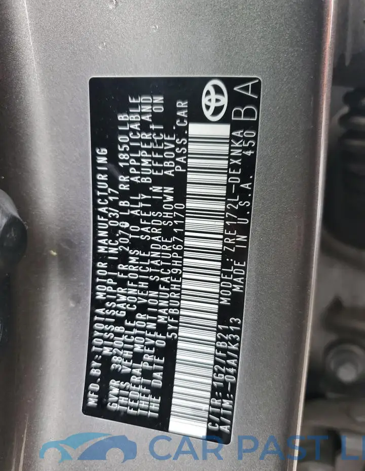 5YFBURHE9HP671170# 13