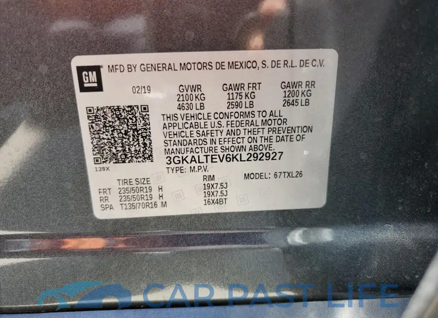3GKALTEV6KL292927# 12