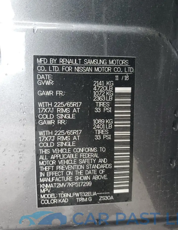 KNMAT2MV7KP517299# 12