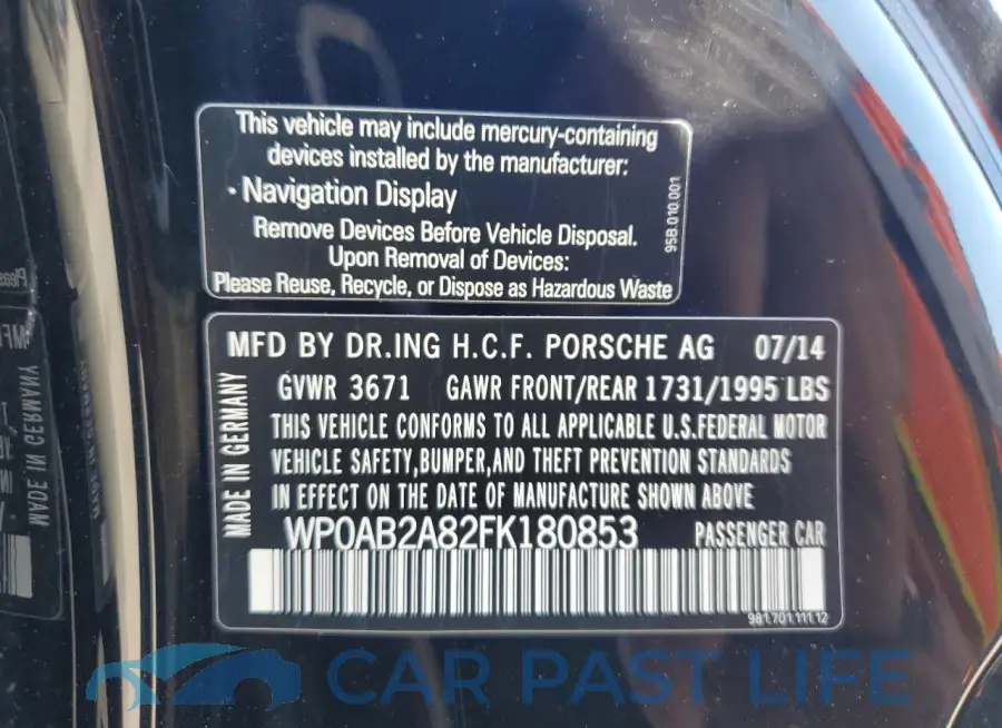WP0AB2A82FK180853# 12