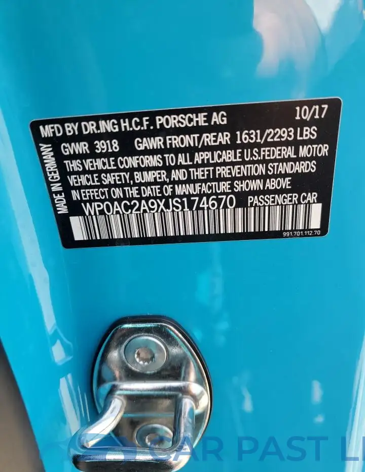 WP0AC2A9XJS174670# 13
