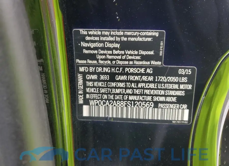 WP0CA2A88FS120569# 13
