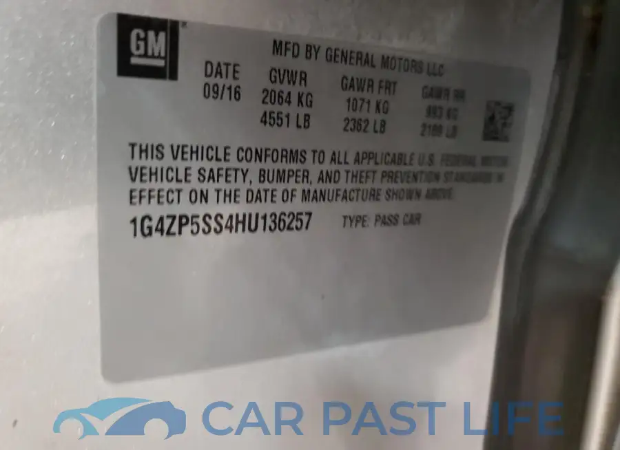 1G4ZP5SS4HU136257# 12