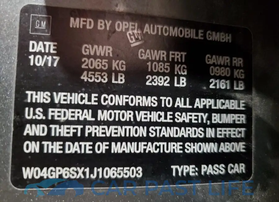 W04GP6SX1J1065503# 13