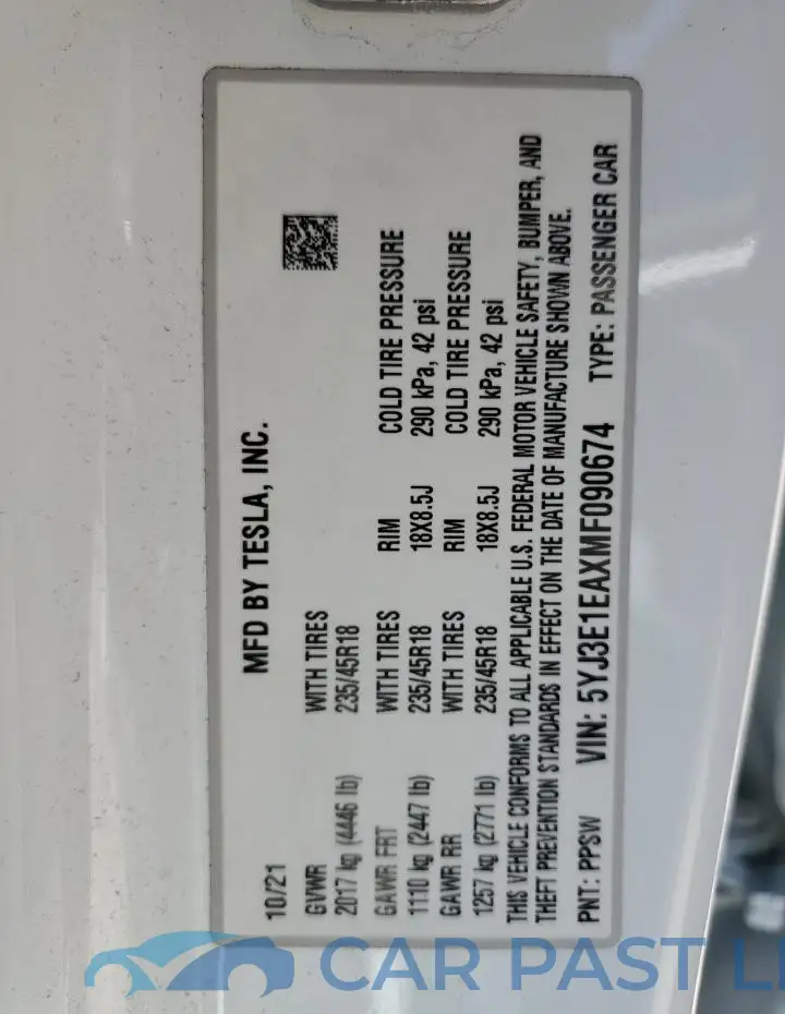 5YJ3E1EAXMF090674# 13