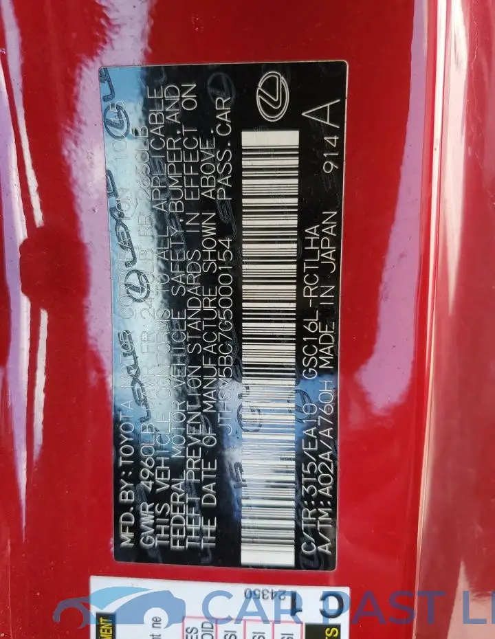 JTHSM5BC7G5000154# 12