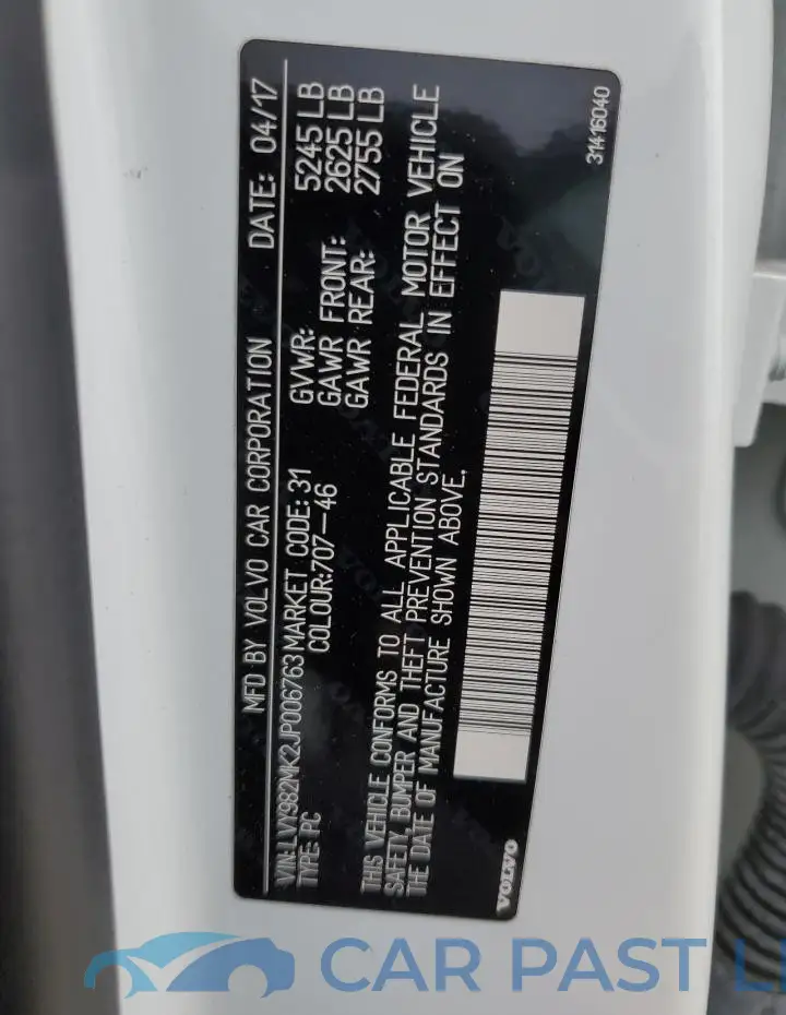LVY982MK2JP006763# 12