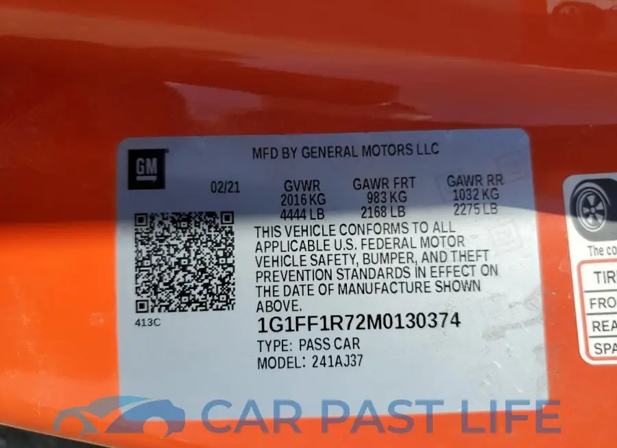 1G1FF1R72M0130374# 12