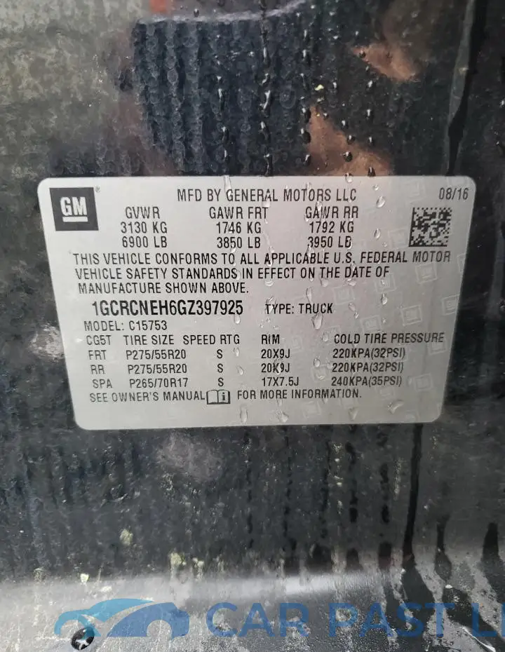 1GCRCNEH6GZ397925# 12