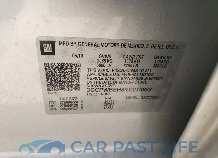 3GCPWBEH8KG210822# 12