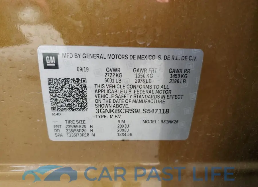 3GNKBCRS9LS547118# 14