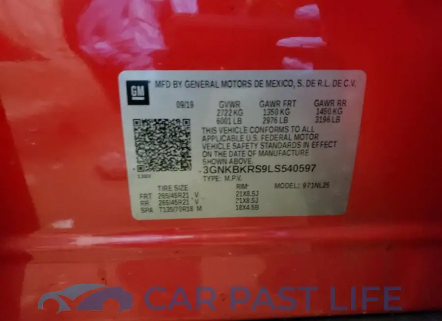 3GNKBKRS9LS540597# 14