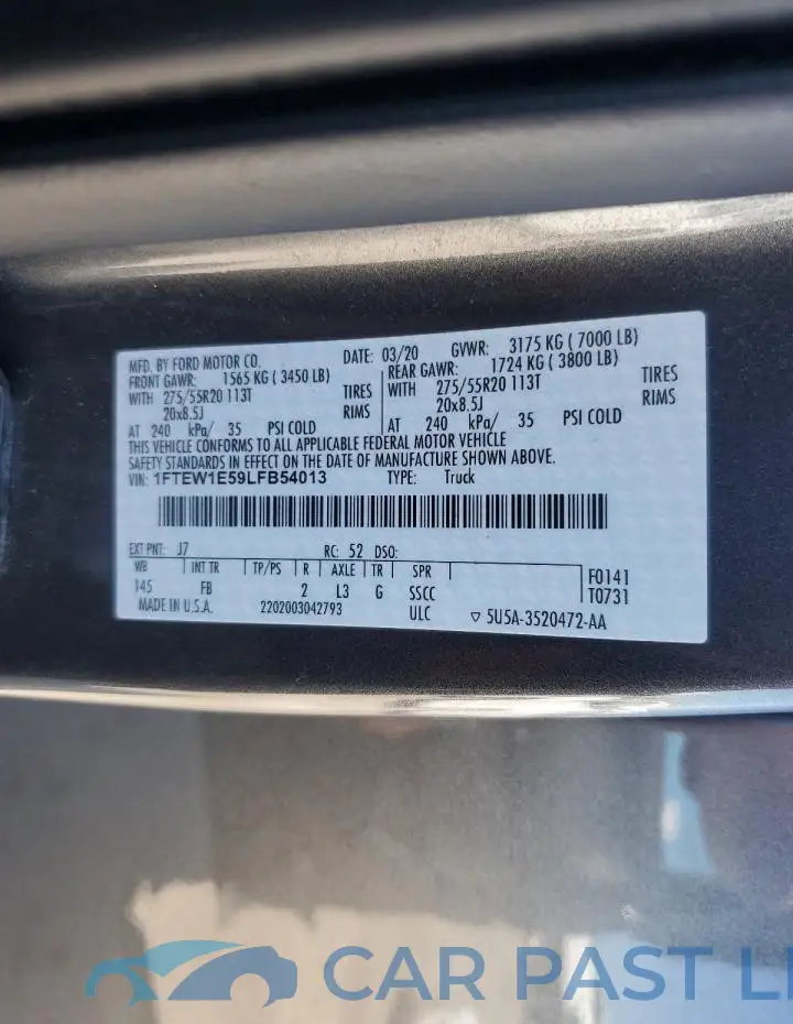 1FTEW1E59LFB54013# 12