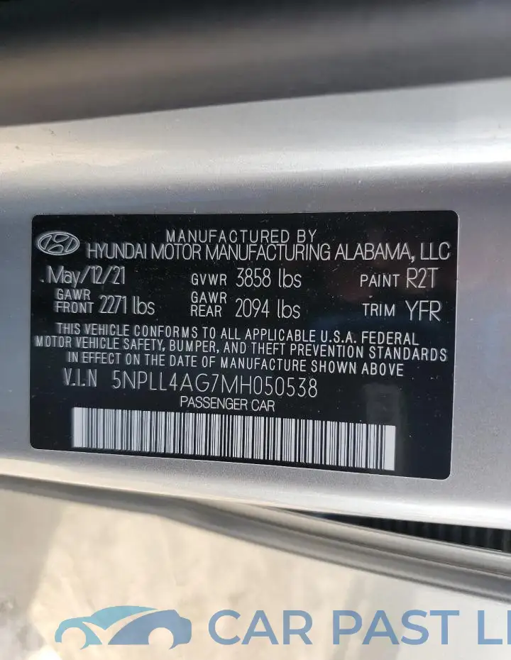 5NPLL4AG7MH050538# 13