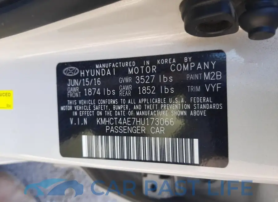 KMHCT4AE7HU173066# 13