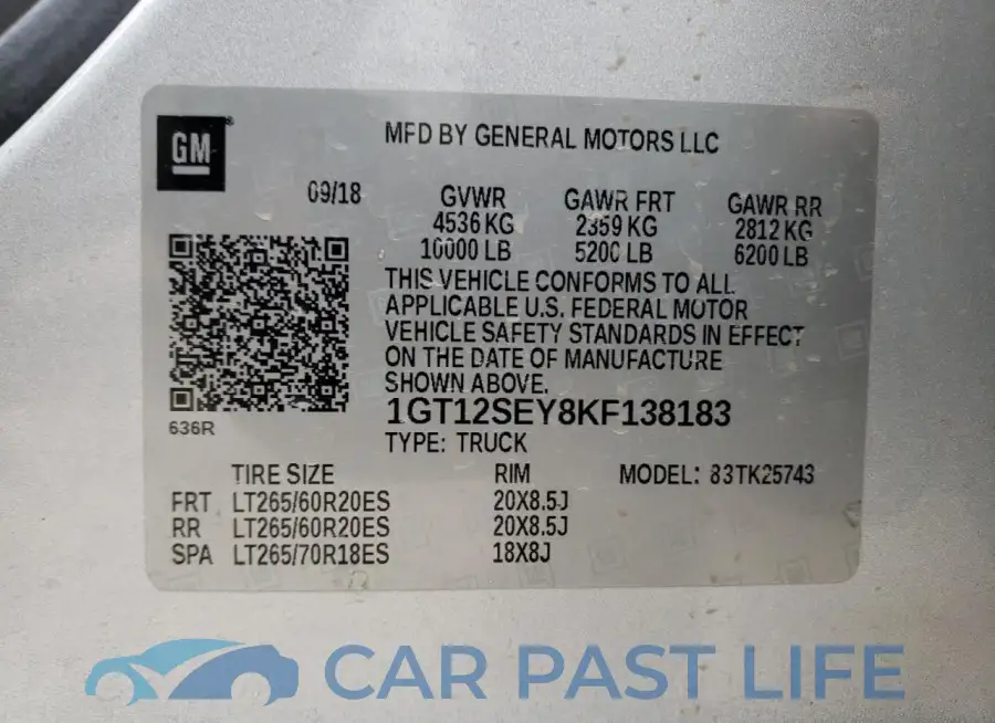 1GT12SEY8KF138183# 12