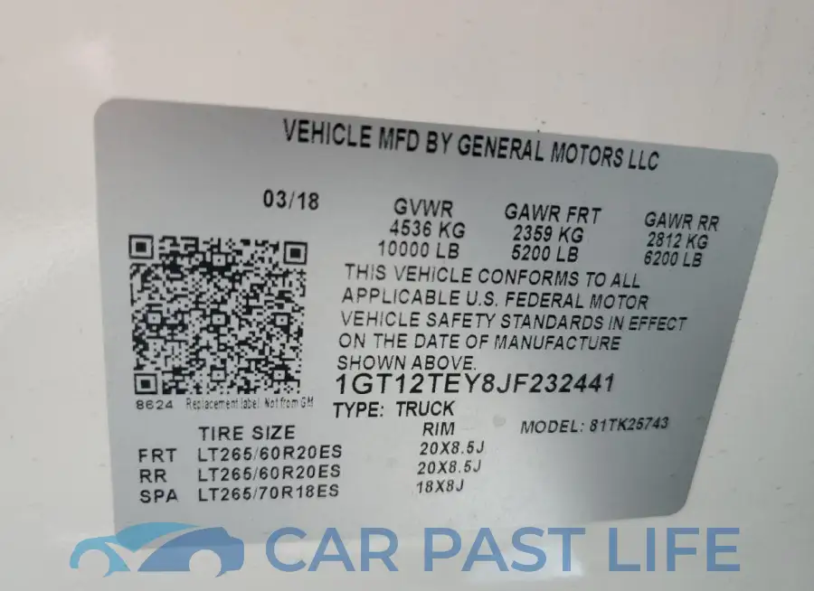 1GT12TEY8JF232441# 13