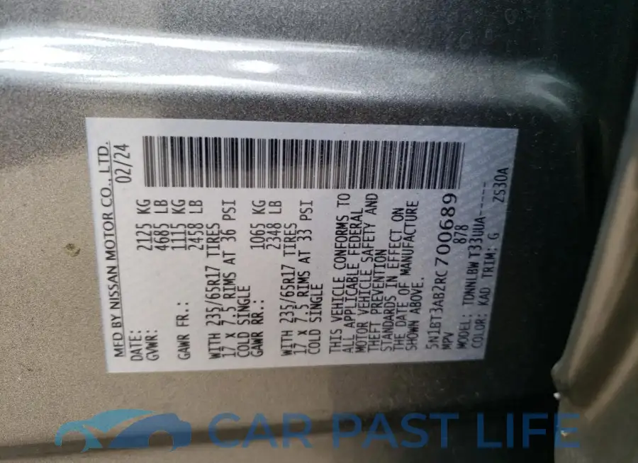 5N1BT3AB2RC700689# 12