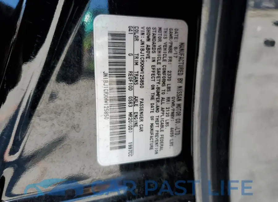 JN1BJ1CRXHW125850# 12