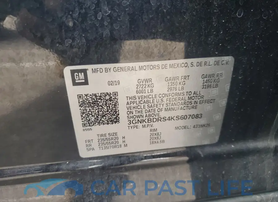 3GNKBDRS4KS607083# 12