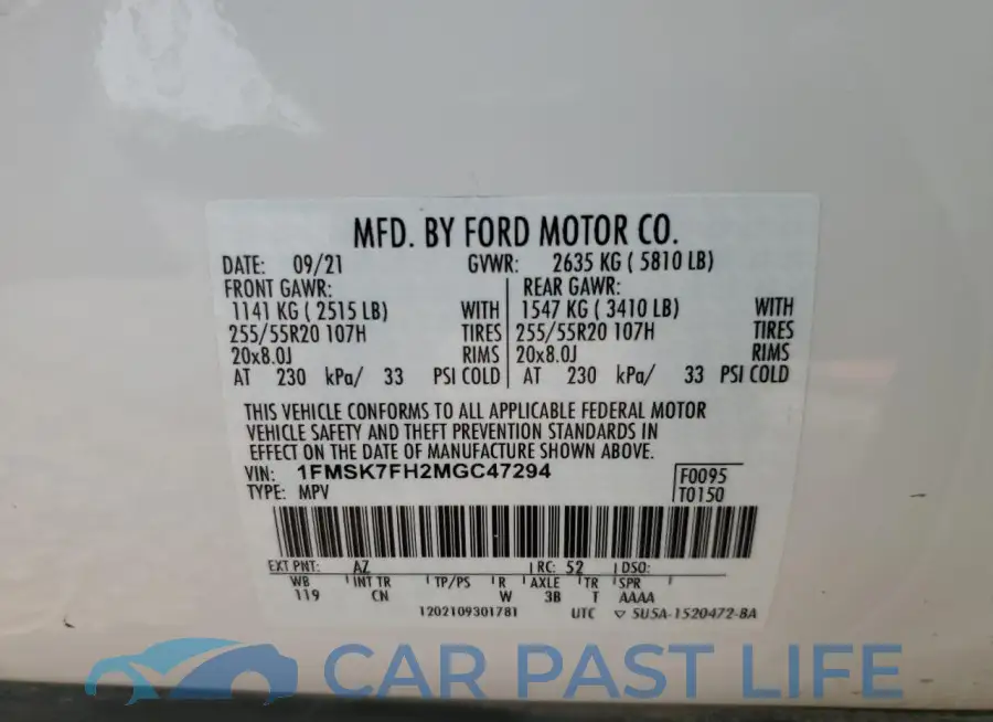 1FMSK7FH2MGC47294# 13