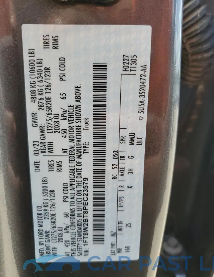 1FT8W2BT8PEC23579# 12
