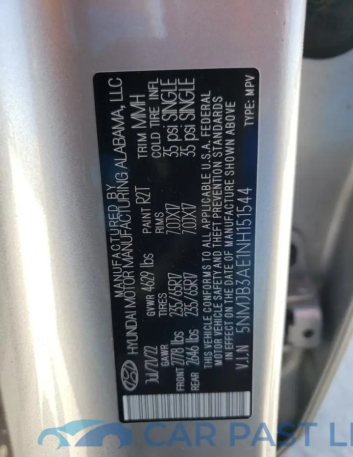 5NMJB3AE1NH151544# 14