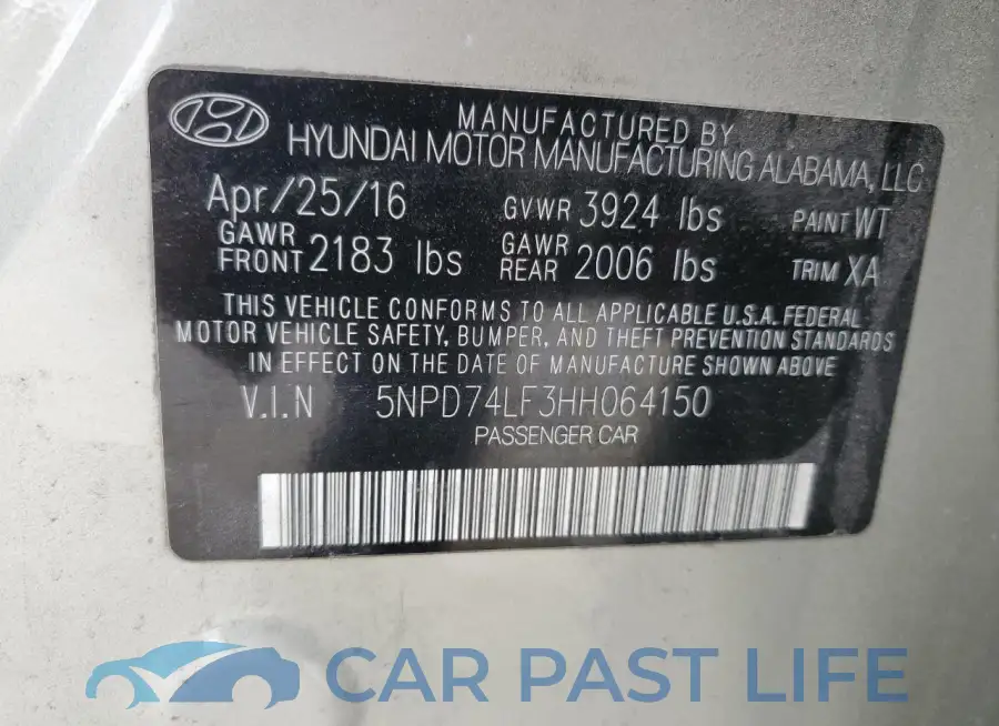 5NPD74LF3HH064150# 13