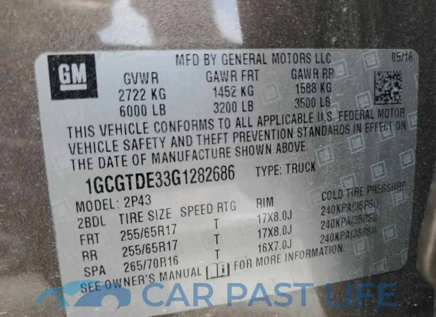 1GCGTDE33G1282686# 12