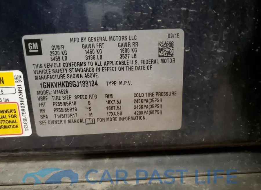 1GNKVHKD6GJ183134# 14