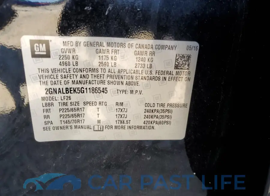 2GNALBEK5G1186545# 12