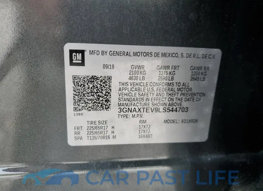 3GNAXTEV9LS544703# 13
