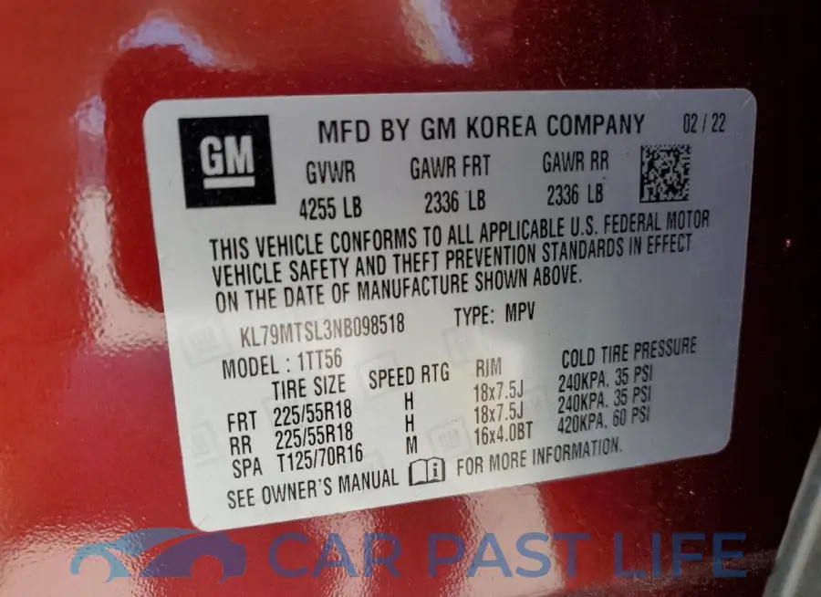 KL79MTSL3NB098518# 13