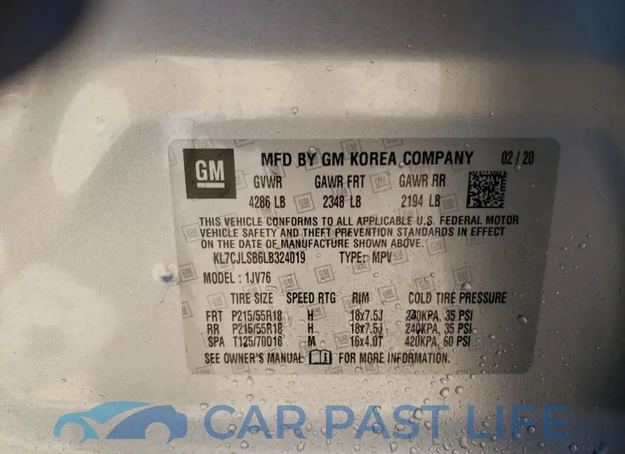 KL7CJLSB6LB324019# 13